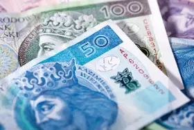 Zbliżenie na polskie banknoty 50 zł i 100 zł.