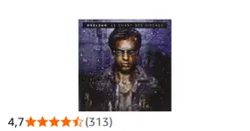 Pochette de l'album "Le Chant des Sirènes" d'Orelsan, avec le rappeur au regard intense, masqué, sous une pluie de paillettes.