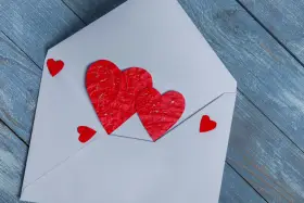 Koperta z sercami, symbol miłości. Czy to początek pięknej relacji, czy może subtelny love bombing?