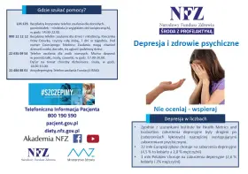 Wsparcie dla osób zmagających się z chorobami psychicznymi, w tym depresją. Informacje o telefonach zaufania i wsparciu.