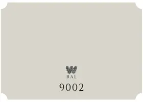 Jasnoszary odcień RAL9002 z logo i numerem 9002.
