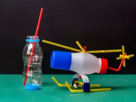 Zabawka z recyklingu jak zrobić: helikopter z butelki i słomek. Prosty pomysł na kreatywne spędzanie czasu.