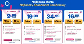 Najtańszy abonament komórkowy: 4 plany z różnymi pakietami danych i cenami, od 9,99 zł.
