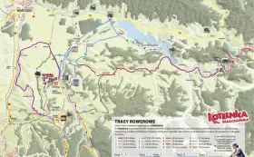 Mapa tras rowerowych i pieszych w Białce Tatrzańskiej. Kotelnica oferuje łatwe trasy, idealne na rodzinne wycieczki.