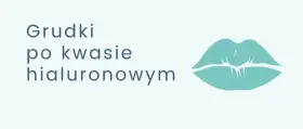 Jak masować grudki po kwasie hialuronowym? Grafika przedstawia usta i tekst.