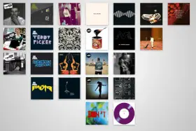 Collection de pochettes d'albums des Arctic Monkeys, incluant "Whatever People Say I Am, That's What I'm Not" et "AM".
