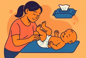 Mama zmienia pieluchę noworodkowi. Warto wiedzieć, co ile zmieniać pieluchę noworodkowi, by zapewnić mu komfort.