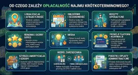 Kluczowe czynniki opłacalności inwestowania w nieruchomości: lokalizacja, obłożenie, koszty, renoma, media, prowizje, amortyzacja, model zarządzania i podatki.