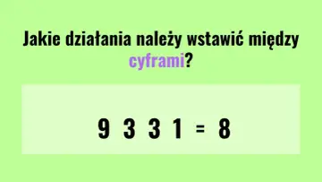 Jakie działania, w tym odejmowanie, wstawić między cyfry 9, 3, 3, 1, by uzyskać 8?