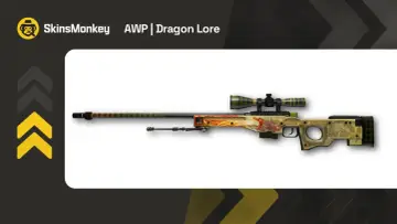 AWP | Dragon Lore – legendarny skin, którego cena waha się w zależności od stanu. Zdobiony smokiem i celownikiem.