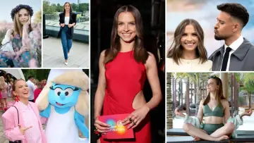 Ola Filipek w różnych stylizacjach. Na zdjęciach widać ją w kwiecistej opasce, eleganckim stroju, z partnerem, w towarzystwie Smerfetki i na plaży.