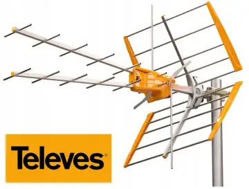 Antena naziemna Televes do odbioru kanałów telewizji cyfrowej.