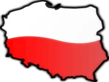 Kto ty jesteś? Polska! Mapa Polski w barwach narodowych, biało-czerwona.