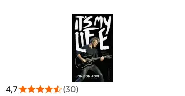 Jon Bon Jovi śpiewa "It's My Life" na okładce biografii.