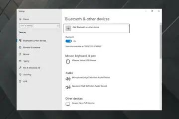Ustawienia Bluetooth w Windows 10. Widok pokazuje, jak włączyć Bluetooth Windows 10, z opcją dodawania urządzeń i listą podłączonych sprzętów.