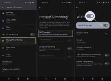 Jak udostępnić internet z telefonu: wybierz "Hotspot & tethering", a następnie "Wi-Fi hotspot". Włącz opcję, by udostępnić sieć.