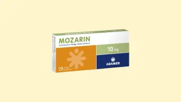 Opakowanie leku Mozarin, którego substancją czynną jest escitalopram. Zawiera 28 tabletek 10 mg.
