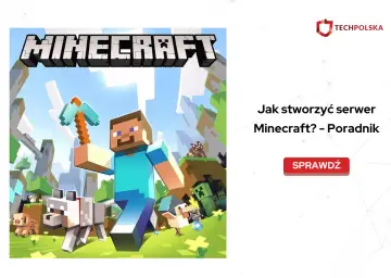 Steve z kilofem i wilkiem na tle świata Minecraft. Poradnik: Jak stworzyć darmowy serwer Minecraft?