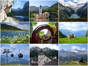 Austria ciekawostki: malownicze jeziora, alpejskie krajobrazy, urokliwe miasteczka, spiralne schody i pasące się krowy.
