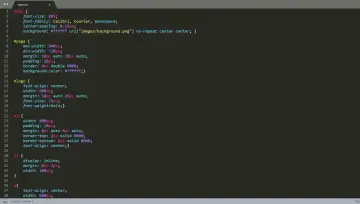 Kod CSS dla strony: body ma font-size 80%, font-family Calibri, Courier, monospace. #logo ma font-size 25px.