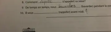 Ćwiczenie 10: Il vous rappeller avant midi. Pamiętaj o odmianie czasownika "rappeler".