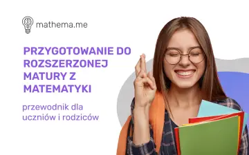 Uśmiechnięta dziewczyna z zeszytami i skrzyżowanymi palcami, przygotowująca się do matury. "Matura co to?" - przewodnik po rozszerzonej matematyce.