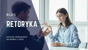 Blog o retoryce: sztuka perswazji wczoraj i dziś. Dwie osoby rozmawiają, jedna gestykuluje.