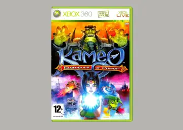 Okładka gry Kameo: Elements of Power na Xbox 360. Widoczna główna bohaterka, potwory i smok.