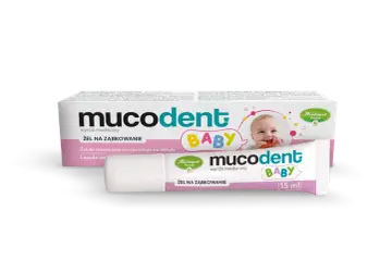 Żel Mucodent Baby na ząbkowanie, łagodzi dziąsła maluszka. Idealny podczas ząbkowania.