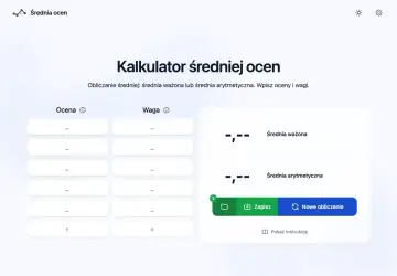 Kalkulator średniej ocen. Czy 3 to dobra ocena? Wpisz oceny i wagi, by obliczyć średnią ważoną lub arytmetyczną.