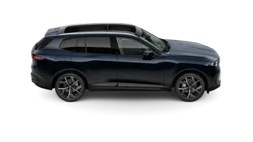Eleganckie, nowe BMW X5 w ciemnogranatowym kolorze, z panoramicznym dachem i stylowymi felgami, gotowe na każdą podróż.