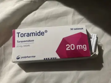 Opakowanie leku Toramide 20 mg, zawierającego torasemidum, 30 tabletek. Lek ten może być stosowany w leczeniu schorzeń serca, w tym niewydolności serca, która może wpływać na trifas cor.