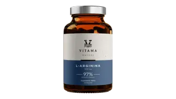 Szukasz l-arginina jaka najlepsza? Butelka suplementu diety Vitama Nature L-Arginina 1200 mg, 120 kapsułek.