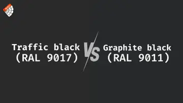 Porównanie odcieni czerni: Traffic black (RAL 9017) vs Graphite black (RAL 9011).