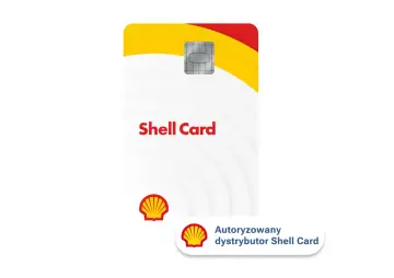 Karta paliwowa Shell Card z chipem i logo. Ułatwia płatności za paliwo i usługi na stacjach Shell.