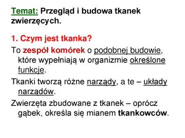 Jakie są tkanki zwierzęce? To zespół komórek o podobnej budowie, tworzący narządy i układy narządów.