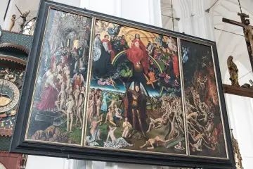 Tryptyk przedstawia Sąd Ostateczny, z piekłem po prawej. Co to gehenna? Obraz pokazuje jej przerażającą wizję.