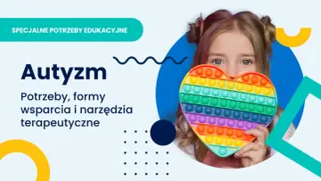 Dziewczynka z autyzmem trzyma tęczowe serce typu pop it. Temat: Autyzm, potrzeby, wsparcie i narzędzia terapeutyczne.