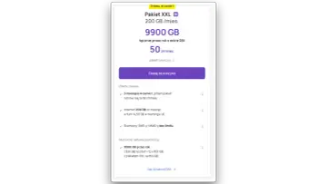 Pakiet XXL Play: 200 GB miesięcznie, 9900 GB przez rok. Promocja 3 miesiące w cenie 1, potem 50 zł/mies.