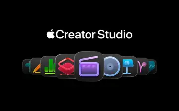 Ikony aplikacji Apple Creator Studio: edycja wideo, grafika, muzyka i inne narzędzia dla twórców.