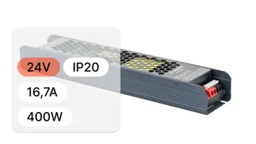 Zasilacz impulsowy 24V, 16,7A, 400W, IP20. Niezawodny selv do Twoich projektów.