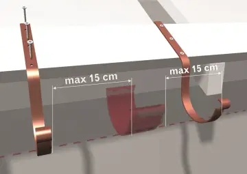 Instrukcja montażu rynny: haki do rynny pcv rozmieszczone co max 15 cm.