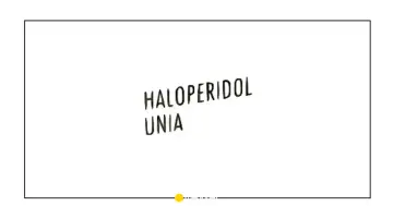 Napis "HALOPERIDOL UNIA" na białym tle. To nazwa leku, który może być dostępny w formie kropli.