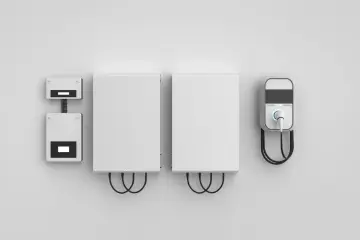 Nowoczesny magazyn energii bez fotowoltaiki, z ładowarką do pojazdów elektrycznych.