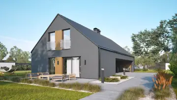 Nowoczesny dom z szarą elewacją. Cena za m2 robocizna przy budowie? Sprawdź projekt!