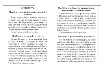Modlitwa do św. Barbary o wstawiennictwo, odwagę i wytrwanie w wierze. Prośba o pomoc w potrzebach i obronę.