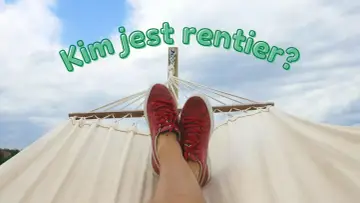 Kim jest rentier? Stopy w czerwonych trampkach odpoczywają na hamaku pod błękitnym niebem.