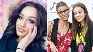 Fabienne Marta Wiśniewska, artystka z tatuażami, obok niej jej mama i siostra.