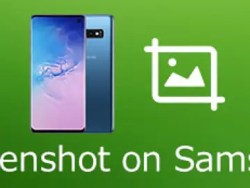 Zrzut ekranu Samsung: dwa telefony i ikona przycinania obrazu.