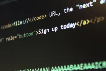 Fragment kodu html z przyciskiem "Sign up today".